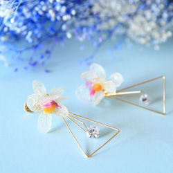 cristal triangle flower イヤリング 5枚目の画像