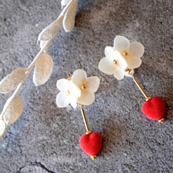 ❁﻿ちっちゃなお花とハートのチタンピアス❁﻿ 5枚目の画像