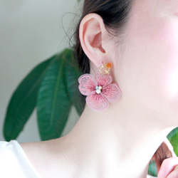 ❁﻿flower motif ＆botanical bijoux❁（ノンホール樹脂ピアス） 1枚目の画像