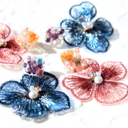 ❁﻿flower motif ＆botanical bijoux❁（ノンホール樹脂ピアス） 5枚目の画像