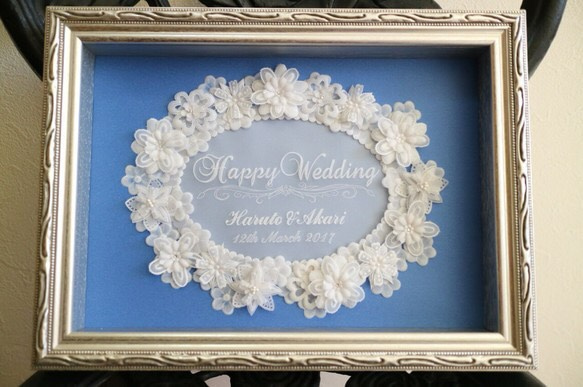 白いお花のウェルカムボード 