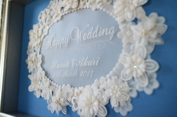 白いお花のウェルカムボード 