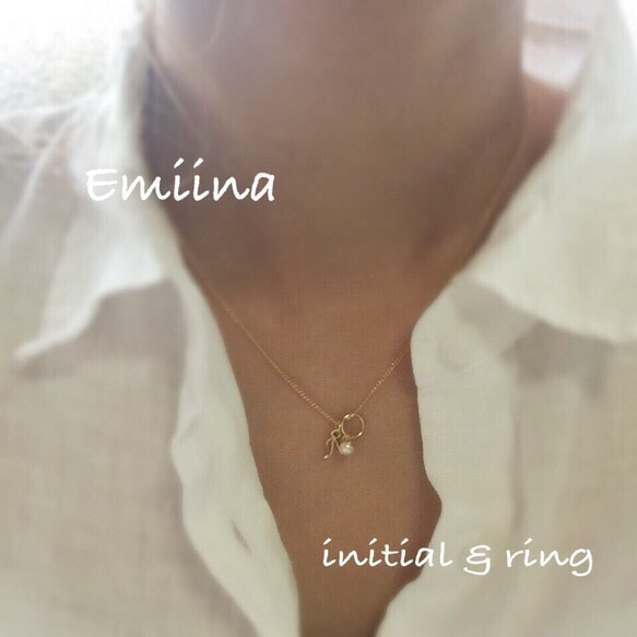 baby ring✴︎initial ネックレス　☆10月のみ在庫あり☆ 5枚目の画像