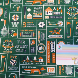 正方形ランチマット（４０×４０ｃｍ）スポーツ/ Large Lunch mat (sport gear) 3枚目の画像