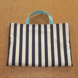 レッスンバッグ（しまうま・水色）Lesson bag/School bag(Zebra) 【通園・通学】【男の子】 4枚目の画像