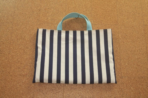 レッスンバッグ（しまうま・水色）Lesson bag/School bag(Zebra) 【通園・通学】【男の子】 4枚目の画像