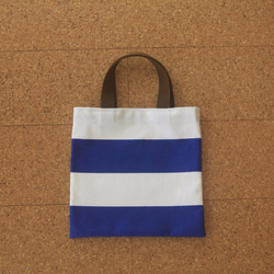 青ボーダーのミニトート(Blue border mini tote bag) 1枚目の画像