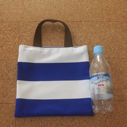青ボーダーのミニトート(Blue border mini tote bag) 3枚目の画像