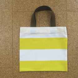 黄色ボーダーのミニトート(Yellow border mini tote bag) 1枚目の画像