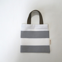 グレーボーダーのミニトート(Gray border mini tote bag) 1枚目の画像