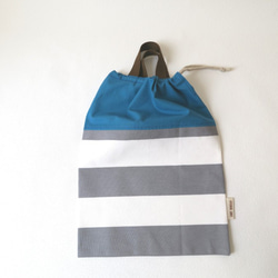 School bag set (Japanese standard size)(gray border/blue) 第4張的照片