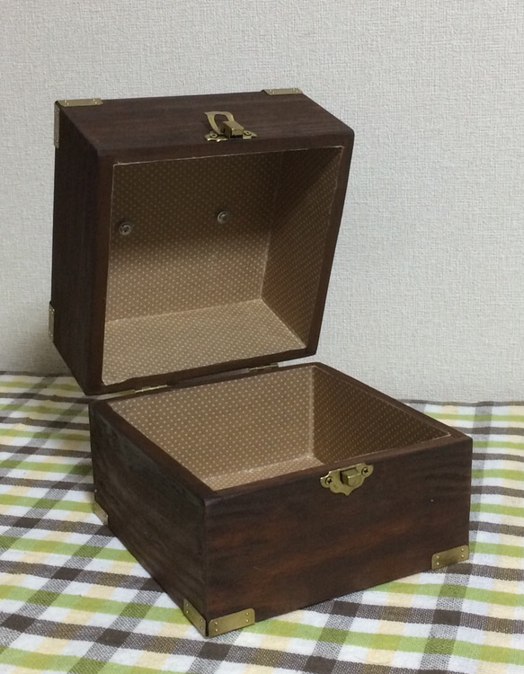 木製 クスリ箱（ダーク×ミルクティー） 4枚目の画像