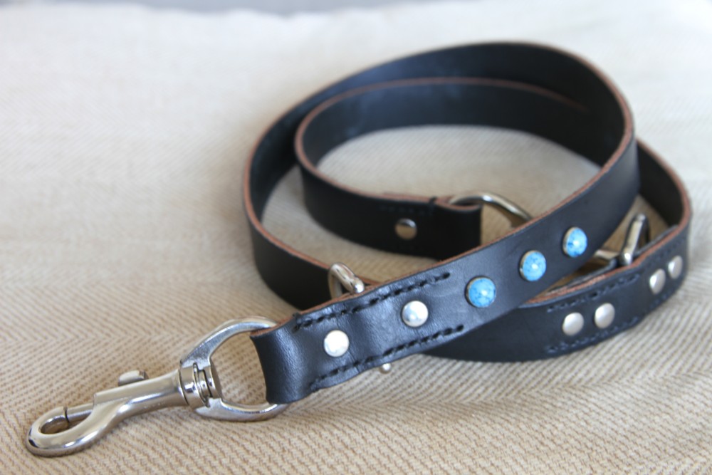 大型犬 シンプル レザー 2way リード (24ミリ幅)