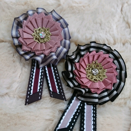 POP Heart ロリポップワッペンロゼッタブローチ Pop Heart Lollipop Patch Rosette Brooch by Angelic Pretty