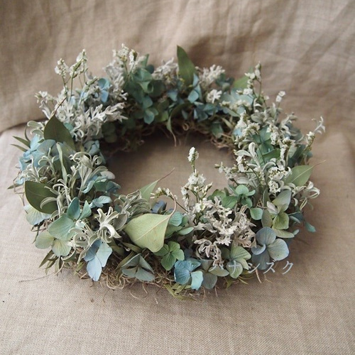 紫陽花とポポラスのリース＊ リース ハナシズク 通販 1641879