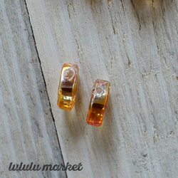 30片玻璃珠葉子（極光橙x淺黃色）AB-242 第6張的照片