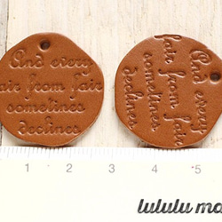 兩個皮革魅力字母圓（深棕色）AL-002A 第3張的照片