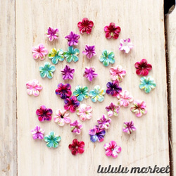 小さなお花のプラパーツ　2種　35個　ad-053 2枚目の画像