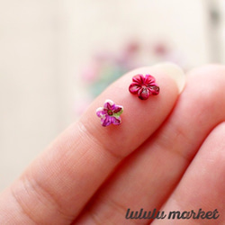 小さなお花のプラパーツ　2種　35個　ad-053 3枚目の画像