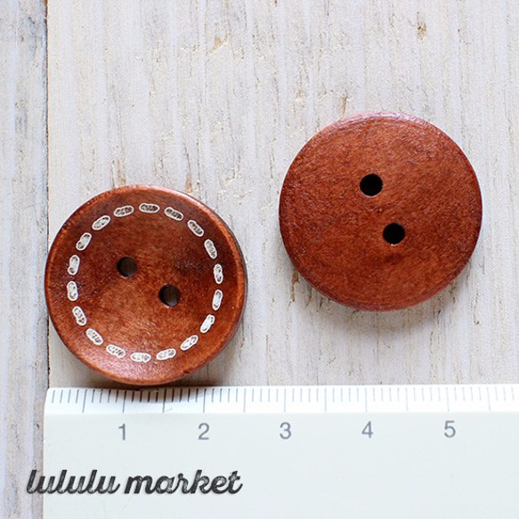 木按鈕25毫米10件（針棕色）ar-179 第3張的照片
