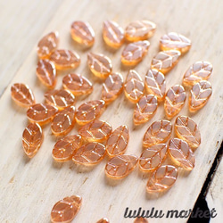 30顆玻璃珠葉（橙色）ar-205 第1張的照片