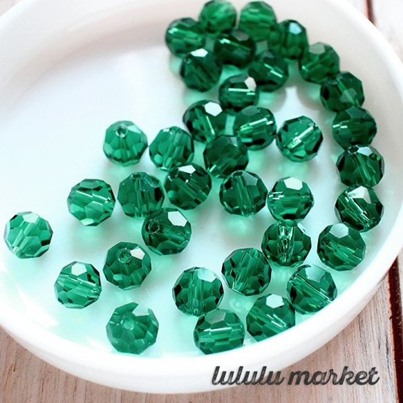 玻璃珠8毫米（綠色）35件ab-128 c 第2張的照片