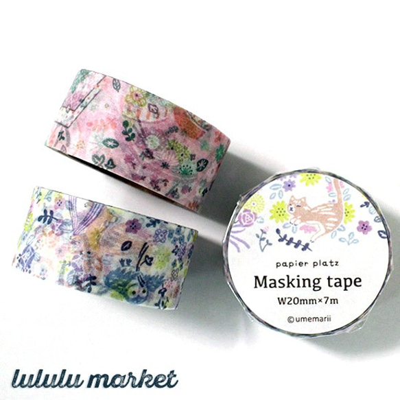 アーティストマスキングテープ ume marii(ウメ マリイ)／花と木箱　ai-134 4枚目の画像