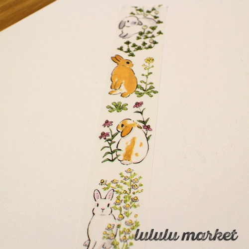 Moriyama  Schinako さん マスキングテープ　花うさぎ マスキングテープ 花うさぎ [ 森山 しなこ ] - うさぎ雑貨店 Rebekka