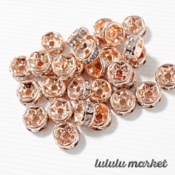 Flat Rondel 6mm 25 件（粉紅金 x 透明）ab-209 第3張的照片