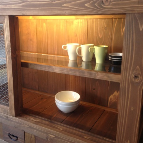 送料無料】飛騨の木工職人が製作した水屋箪笥 ※受注販売 その他家具