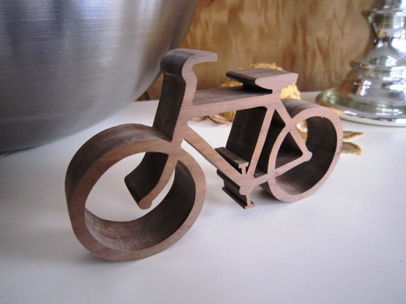 木製・自転車のミニチュア mini Bicycle 【ウォールナット材