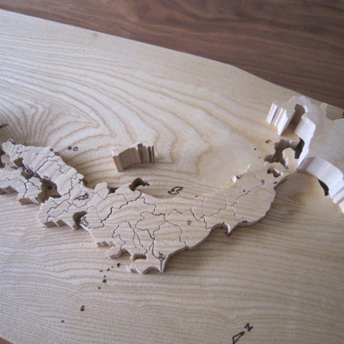 1点モノ！一枚板から糸鋸で製作！木製の日本地図パズル その他