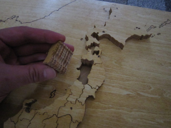 木製・日本地図パズル Kiefer色　※受注販売 3枚目の画像