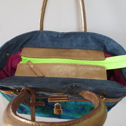 ブルーグリーンーサイケ～錠前ベルト付きバッグ ～ 4枚目の画像