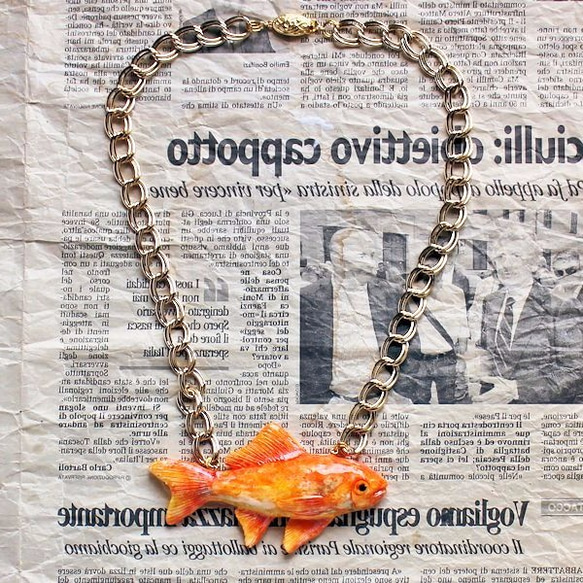 金魚ネックレス[小赤] 1枚目の画像