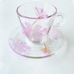 【預購】Creema 限定名稱母親節禮物【盛開馬克杯】粉紅色 x 紫色波斯菊咖啡杯/茶杯 第1張的照片