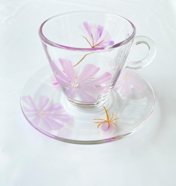 【預購】Creema 限定名稱母親節禮物【盛開馬克杯】粉紅色 x 紫色波斯菊咖啡杯/茶杯 第1張的照片