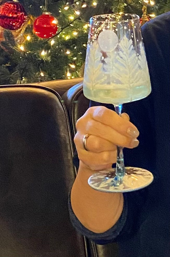 新品 ☆ 聖誕禮物 2021 [雪樹月見] 酒杯 1 / 清酒套裝（極光，銀河，太空，雪，冬天 第6張的照片