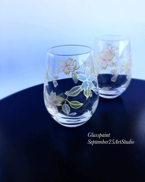 [母親節禮物] Creema 限量版 [櫻花] 免費刻有名字、留言和紀念日的玻璃杯 1 個 | 第1張的照片