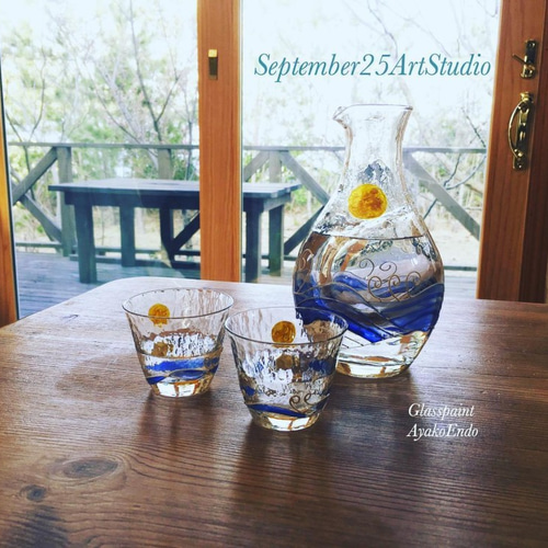 名入れ父の日ギフト》月見の日本酒セット（冷酒 徳利＆ペアお猪口