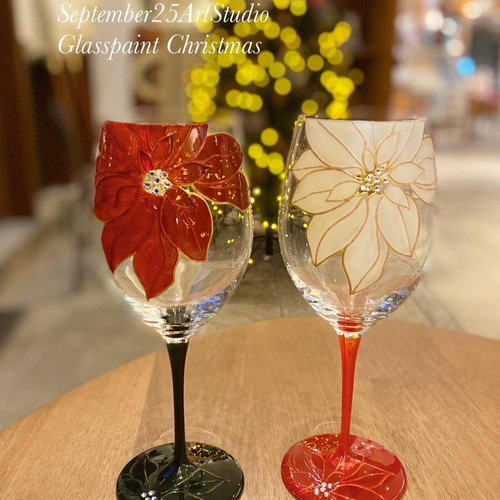 Creema限定【クリスマスギフト】大人の楽しむXmasポインセチア ワイン