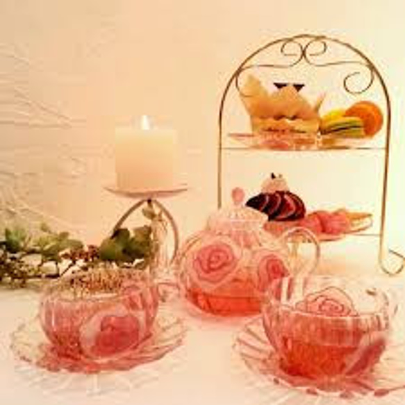 再次上架【父母禮物，結婚禮物，結婚禮物】玫瑰花環茶具 第4張的照片