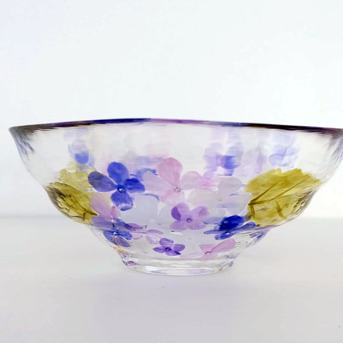 紫陽花抹茶碗、北一ガラス抹茶碗 紫陽花抹茶碗、北一ガラス抹茶碗 紫陽花抹茶碗、北一ガラス抹茶碗