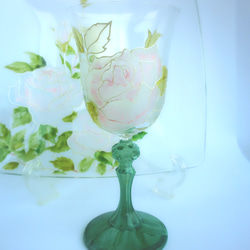 《母親節禮物》Creema限量【玫瑰】玫瑰大理石風格命名酒杯1個｜60歲生日禮物，退休禮物，生日禮物 第1張的照片