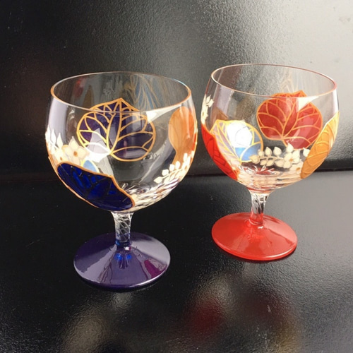 葵】日本酒グラス2つ ガラスのペアお猪口|両親贈呈品・還暦祝い・結婚