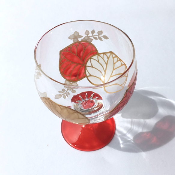 再販【葵】赤あおい日本酒グラス　ガラスのお猪口母の日ギフト・父の日ギフト・還暦祝い・退職祝い・新居祝い・誕生日プレゼント 7枚目の画像