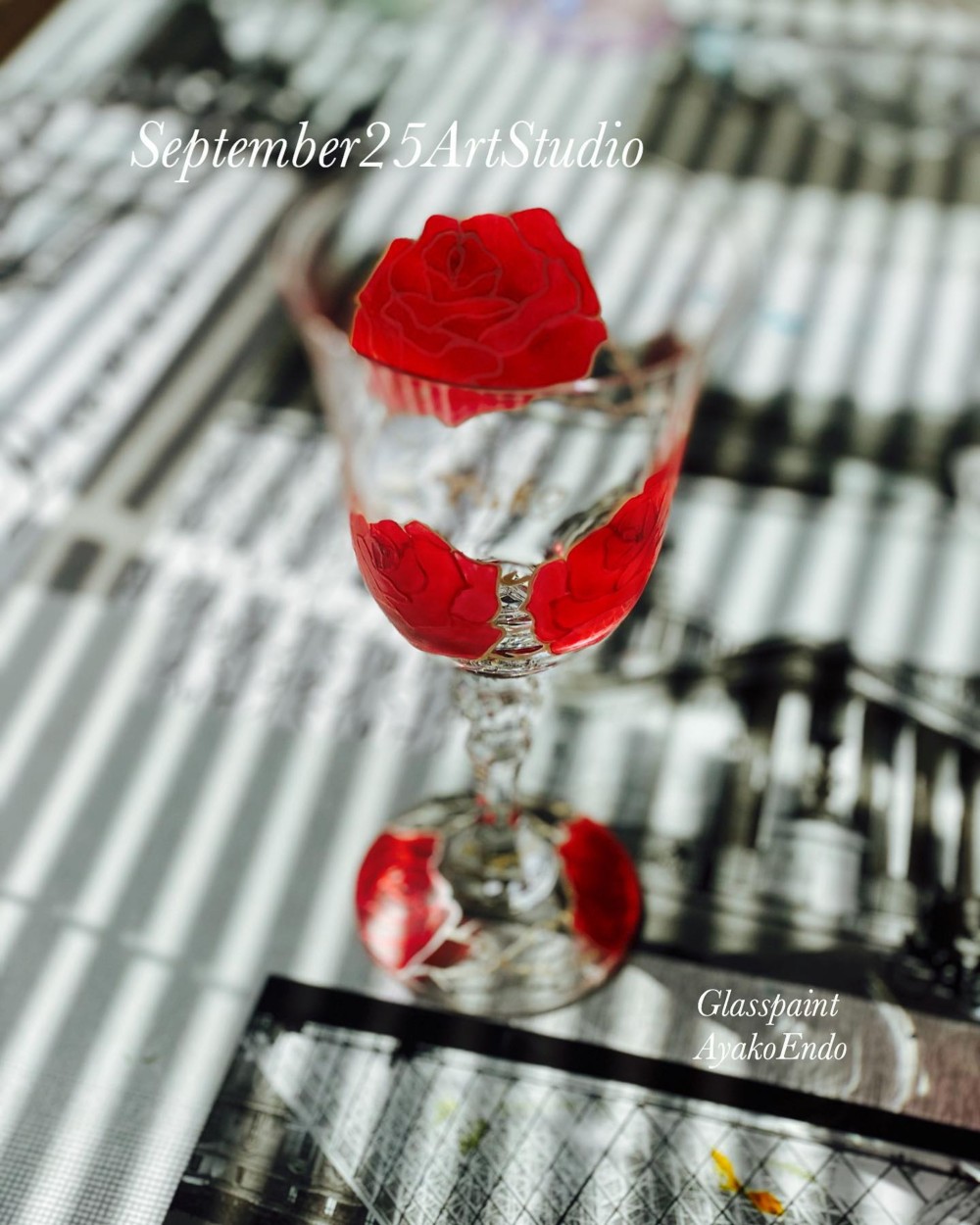《母の日ギフト》Creema限定【愛情のバラ】赤ローズ カラー名ワイングラス｜ 結婚祝い・還暦祝い・誕生日プレゼント