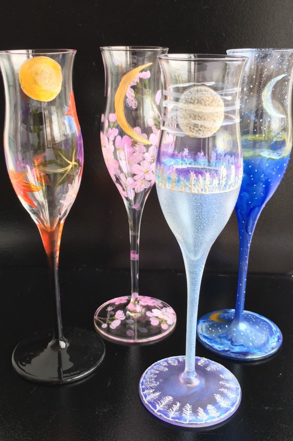 【日本の四季】夜空月見グラス1個｜父の日ギフト・結婚祝い・敬老の日・両親プレゼント・還暦祝い・退職祝い・誕生日