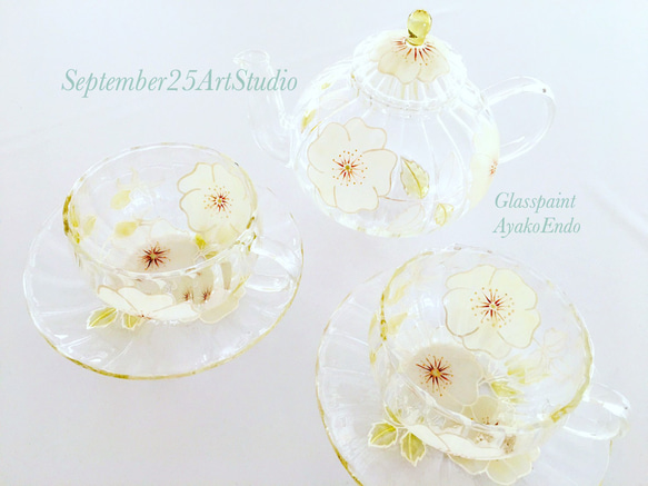 花咲くティーセット【母の日ギフト】大人可愛いローズ3点 ティーポット