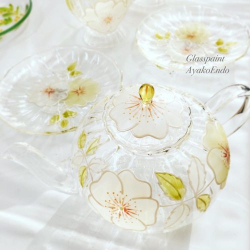 花咲くティーセット【母の日ギフト】大人可愛いローズ3点 ティーポット